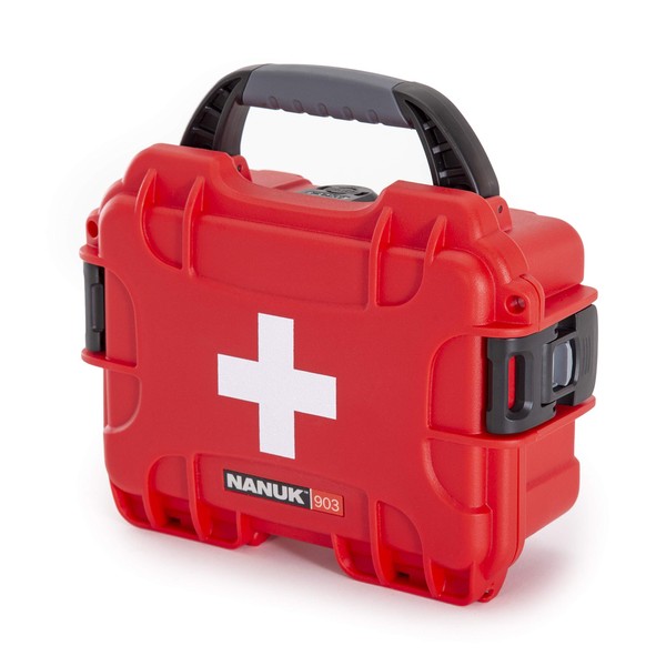 Nanuk 903 Waterproof First Aid Prepper Survival Gear Dust and Impact Resistant Case - Empty - Red, 903-FSA9