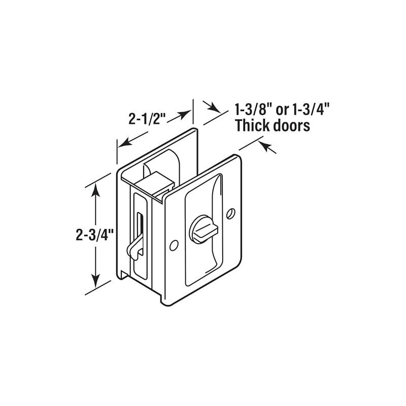 Prime-Line N 7578 Pocket Door Privacy Lock with Pull, Matte