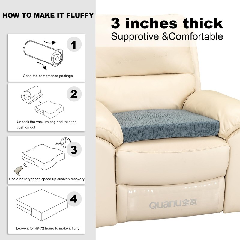 Recliner Seat Cushion for Elderly Square Foam Chair Cushion for