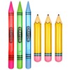 6pcs Inflatable Crayons, Large Pencil Balloons Inflatable Pencil Jumbo Neon