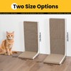 Conlun Cardboard Cat Scratcher, 23" L-Shaped Scratch Pad, Vertical Wall-Leaning
