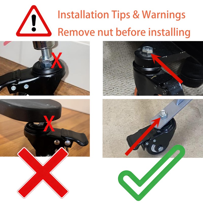 Stem Caster Wheels 5 inch Casters with Safety Dual Locking