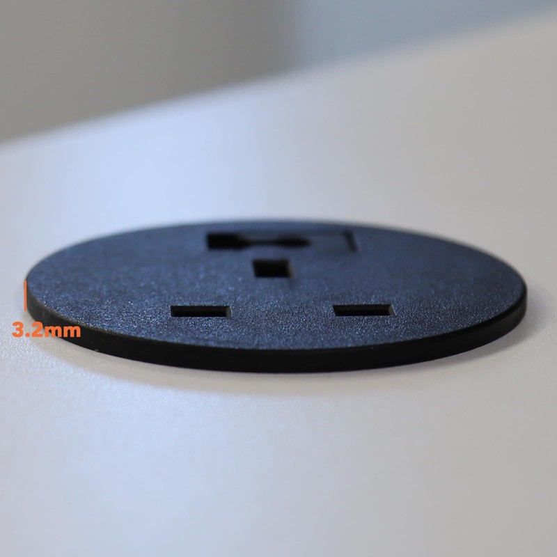Office Desk Mount 60mm Grommet with UK Mains Power and