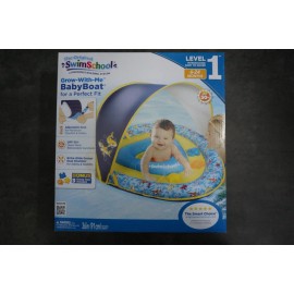 SwimSchools SwimSchool Babyboat with Canopy Dual Air Pillow Chambers Safety 6 – 24 Mths New