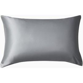 YUTNSAN Satin Silk Pillow Cases 2 Pack, Grey Silk Pillowcase for Hair and Skin Standard Size with Envelope Closure, 50x75CM