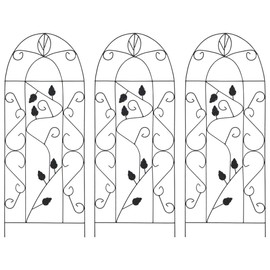 Metal Climbing Plant Trellis 100 x 40 cm Trellis for Flowers, Rustic Style for Climbing Plants and Flowers, Black