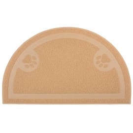 Paw Print Cat Litter Mat, Kitten Litter Mat, Door Mat, Semicircle, 23.5x14.25 Inchs (Peach)