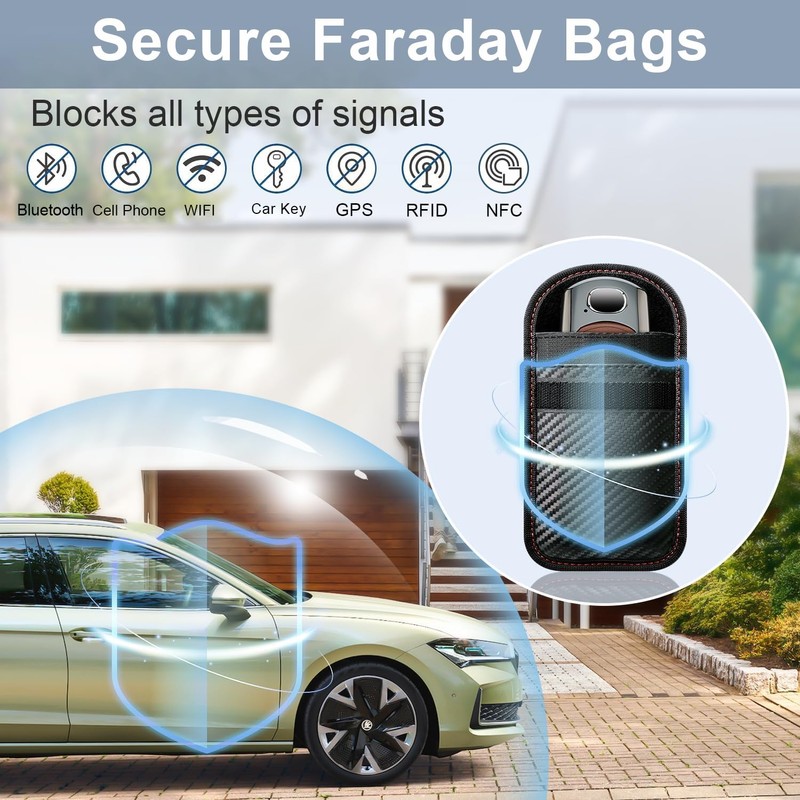 3 Packs Faraday Pouch for Car Keys,Car Key RFID Signal