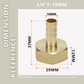 Bwintech Pack of 6 Hose Connectors, 3/4 Inch BSP Female x 10 mm Hose Connector with 6 Pieces Clamps