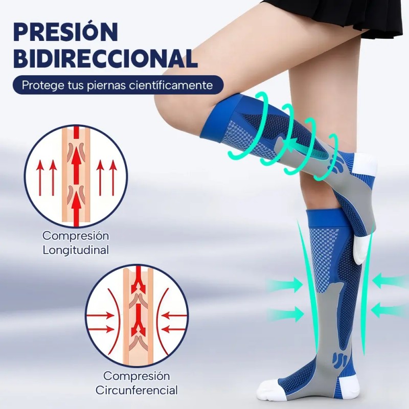6medias Calcetas Compresión U Alivia Varices Y Circulación