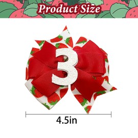 Strawberry Bow Hair Clips for Baby Girls - Girls 3rd Birthday Party Decoration Alligator Hair Clips Bow Cute Duckbill Red Bow Hair Barrettes Bow Hair Accessories for Girls Toddlers Baby Shower Gifts