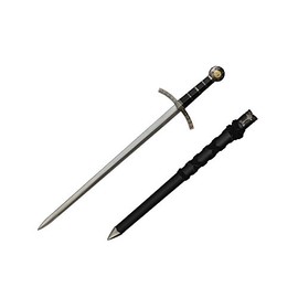 Wuu Jau Co H-26035BK Crusader Knights of Templar Short Medieval Cosplay Sword Dagger, 23", Black