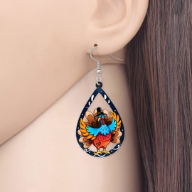 NEWEI Acrylic Thanksgiving Anime Turkey Chicken Earrings For Women kid Girl Fashion Charm Jewelry Gifts, Acrylic, No Gemstone