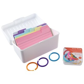 dohobby 150PCS Tabbed Index Cards Flash Card Dividers Cards with Storage Box and 8PCS Rings for Office Business Desk Organizers