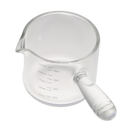 Leadigol Espresso Measuring Cup Glass Milk Pitcher V-shape Mouth Coffee Supplies Coffee Jug Single Spout Milk Jug Clear Glass