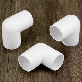 QWORK 90 Degree Elbow PVC Fitting, 1-1/4" Furniture Grade PVC Fitting, Pack of 8, UV-Resistant & Impact-Proof, White