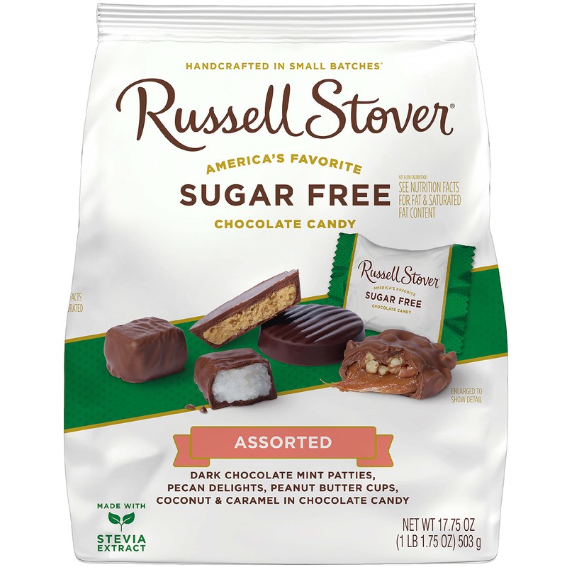 Russell Stover Sugar Free Assorted Chocolates Gusset Bag, 1.1 Pound
