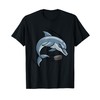 Dolphin Animal Ice Hockey Puck Cartoon Character T-Shirt