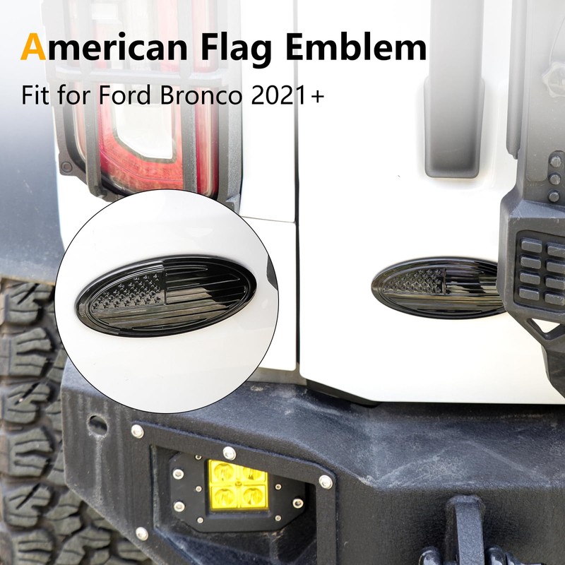 West-xingzhe Tailgate Emblem for Ford Bronco - American Black Flag