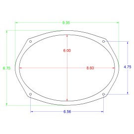 MJM SPEAKER ADAPTERS 6x9" Speaker Spacers Depth Extender Extending Rings  1/8" thick - SSK69N 2 Pair