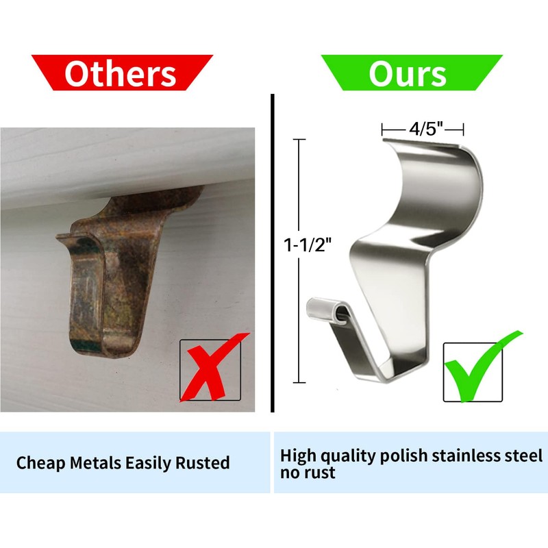 Aminigram 24-Pack Vinyl Siding Hooks Hanger, Heavy Duty Stainless Steel
