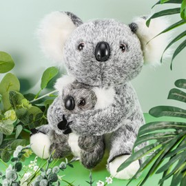 Skylety - Oso koala de peluche, 2 piezas, juguete de peluche koala para mamá, juguete de peluche koala suave, 10.63 pulgadas y 5.1 pulgadas