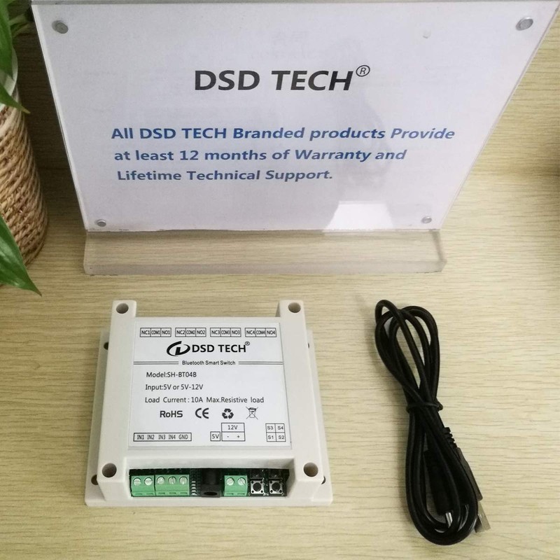 DSD TECH SH-BT04B 4 Channel Bluetooth Relay V2 Support Timer