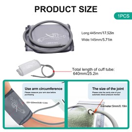 Blutdruckmanschette,Blutdruckmanschette Oberarm,Manschette Blutdruckmessgerät,Ersatz-Blutdruckmessgerät-Manschette,Blutdruckmessgerät Zubehör Für Ältere Menschen 22-32cm(Grau)