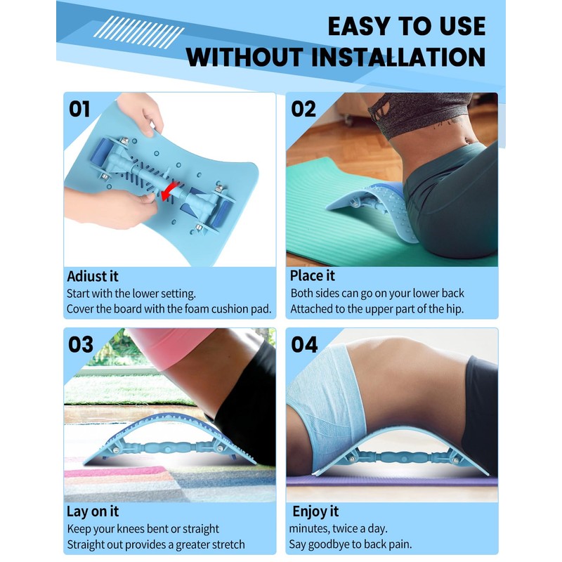 Yetulike Back Stretcher Lumbar Backs Cracker with Magnet Backs Massager