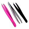 Professional Eyebrow Tweezers Set, Stainless Steel, Slant Tip, 13 cm,