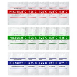 Homcoice 15 Pack pH Meter Buffer Solution Powder for Precise and Easy PH Calibration, PH Calibration Powder Solution 4.01 pH, 6.86 pH, 9.18 pH