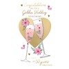 On Your Golden 50th Wedding Anniversary Card Embellished Champagne Greeting