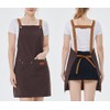UE STORE Canvas Cotton Cooking Kitchen Aprons Waterproof Apron Adjustable