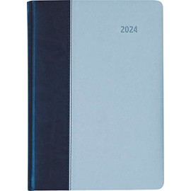 Book Calendar Premium Air Blue/Azure 2024 - Office Calendar A5 - Executive Timer - 1 Day 1 Page - 416 Pages - Tucson Cover - Alpha Edition