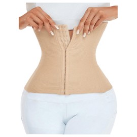 Floerns Women's Tummy Control Waist Cincher Waist Trainer Corset Postpartum Girdle Shapewear Apricot X-Large