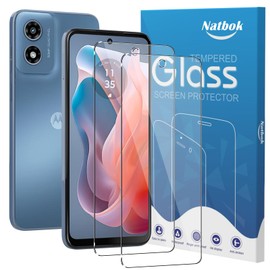 Natbok 2 Pack Compatible with Moto G Play 2025 Screen Protector,Full Coverage 9H Tempered Glass Film,HD Clear Scratch Resistant,Bubble-Free for Motorola Moto G Play 2025 Screen Protector