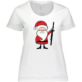 inktastic Bassoon Music Christmas Santa Women's Plus Size T-Shirt 1X 0020 White 2df11