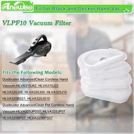Anewise 4 Pack VLPF10 Replacement Filters Compatible with Black and Decker Hand Vacuum HLVA320J, HLVA315J62, HLVA325JP07, HLVA325BP07, HLVA320J00, HLVA325J10, N575266, Compare to Part #VLPF10