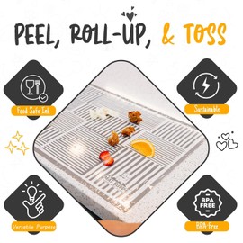 The Mat Buddy - Disposable Place Mats with 4-Sided Adhesive, 30 Count - 100% Waterproof, Non-Toxic - Baby Led Weaning & Restaurant Supplies, 18”x12”