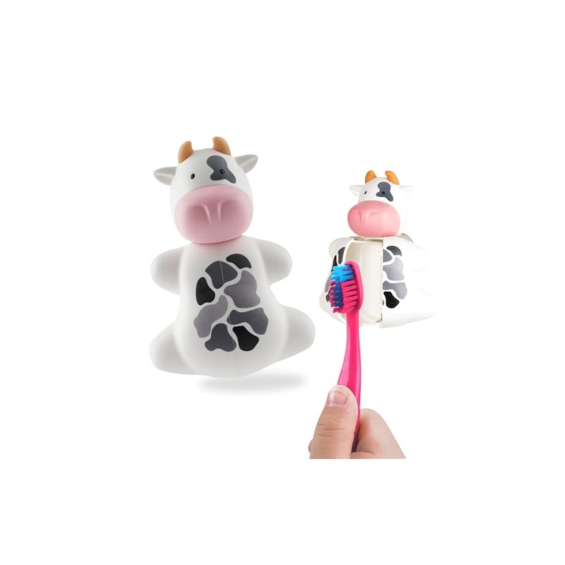Flipper Fun Animal Cow Toothbrush Cover – Kids Toothbrush Holder