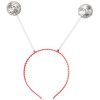 Glitter Ball Boppers On Headband Silver