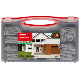 fischer Meister-Box XL Universal, 290-Piece Dowel Set, 5-10 mm Diameter, 30-60 mm Length, for the Whole House, for DIY and Professionals, UX Dowels