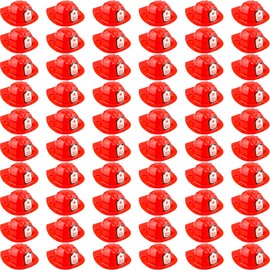 Cotiny 60 Pack Kids Firefighter Helmet Plastic Fireman's Hats Fire Chief Cosplay Hats for Boys Girls Firefighter Dress up