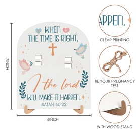 JHFDTY Christian Baby Announcement for Dad Grandparents Family Surprise Pregnancy Announcement Ideas Baby Reveal for Husband Pregnancy Test Announcement Keepsake Wooden Sign