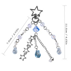 Zonpexe Cute Keychain, Y2K Kawaii Jellyfish KeyChains Accessories Decor for Women Girls Bag Charms Purse Accessories Star Jelly Decor