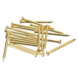 sourcing map 20 Pcs Small Tiny Nails 2.8mmx45mm(DXL) Tiny Brass Nails Hardware Nails Small Nail for Wooden DIY Decorative Boxes Household Accessories, Brass Tone