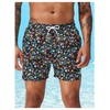 SOLY HUX Swim Trunks for Men Ditsy Floral Print Drawstring