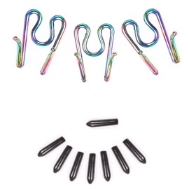 Dog Prong Collar Extra Links with Rubber Cups, Set of (7) Chrome Links, Steel Chrome Plated Dog Prong Training Collar Links,Dog Correction Collar Links