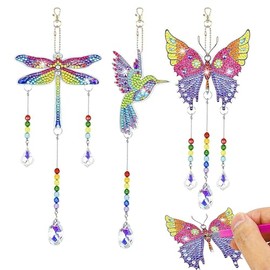 Kit de pintura de diamantes LURI, manualidades para niñas.Manualidades para niños reversibles,campanas de viento de dibujos con diamantes. Kit de arte para niñas de 7 a 12 años