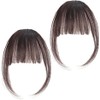 2 Piezas Extensión de Flequillo,Fleco Postizo Cabello Natural, Flequillo de